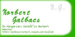 norbert galbacs business card